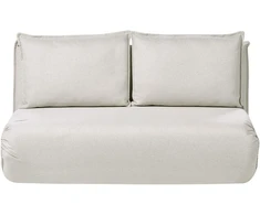 Beliani Dvivietė išskleidžiama sofa ROROS, sintetinis linas, balkšva