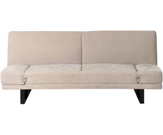 Beliani Dvivietė išskleidžiama sofa YORK, šenilas, šviesiai smėlio spalvos