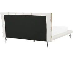 Beliani Dvivietė lova iš eko odos BETIN 180 x 200 cm, šviesiai smėlio spalvos