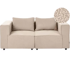 Beliani Dvivietė modulinė sofa AXEBO, smėlinės spalvos boucle audinys