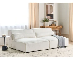 Beliani Dvivietė modulinė sofa HELLNAR, buklė, lūžusi balta