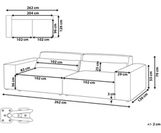 Beliani Dvivietė modulinė sofa HELLNAR, kreminė balta, Boucle