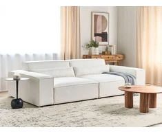 Beliani Dvivietė modulinė sofa HELLNAR, kreminė balta, Boucle