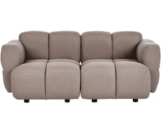 Beliani Dvivietė modulinė sofa „MAKSABERG“, smėlio pilkos spalvos
