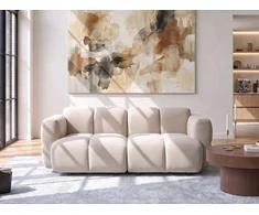 Beliani Dvivietė modulinė sofa MAKSABERG, smėlio spalvos