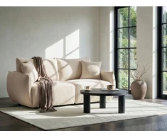 Beliani Dvivietė modulinė sofa MESNALI Boucle, kreminė balta