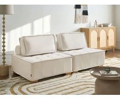 Beliani Dvivietė modulinė sofa TIBRO, balkšva