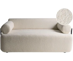 Beliani Dvivietė sofa ELVA Boucle, kreminė balta