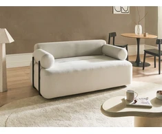 Beliani Dvivietė sofa ELVA, kreminė balta