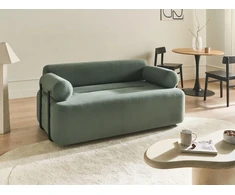 Beliani Dvivietė sofa ELVA šviesiai žalia