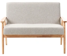 Beliani Dvivietė sofa ESRUM šviesiai ruda/pilka