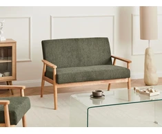 Beliani Dvivietė sofa ESRUM šviesiai ruda/žalia