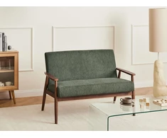 Beliani Dvivietė sofa ESRUM tamsiai ruda / žalia