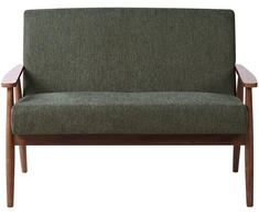 Beliani Dvivietė sofa ESRUM tamsiai ruda / žalia