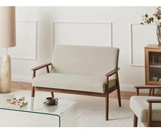 Beliani Dvivietė sofa ESRUM tamsiai ruda/pilka
