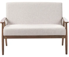 Beliani Dvivietė sofa ESRUM tamsiai ruda/smėlio spalvos