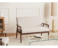 Beliani Dvivietė sofa ESRUM tamsiai ruda/smėlio spalvos