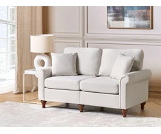 Beliani Dvivietė sofa GINNERUP, šviesiai smėlinė