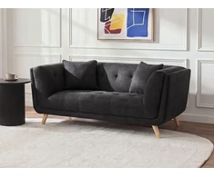 Beliani Dvivietė sofa HABO juoda