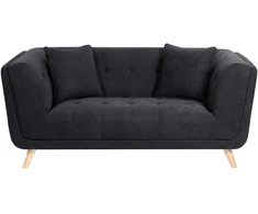 Beliani Dvivietė sofa HABO juoda