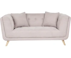 Beliani Dvivietė sofa HABO smėlio ir pilkos spalvos