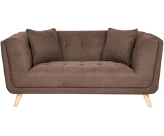 Beliani Dvivietė sofa HABO tamsiai ruda