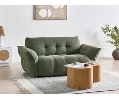 Beliani Dvivietė sofa HALBA Boucle Žalia