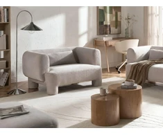 Beliani Dvivietė sofa HOGBO smėlio spalvos
