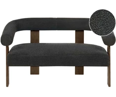 Beliani Dvivietė sofa ILBRO Boucle juoda / tamsiai ruda