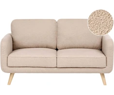 Beliani Dvivietė sofa KILJA Boucle smėlio spalvos
