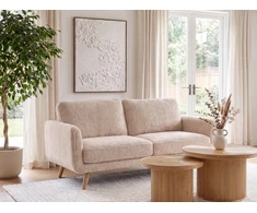 Beliani Dvivietė sofa KILJA Boucle smėlio spalvos