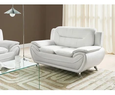 Beliani Dvivietė sofa LEIRA, eko oda, balta
