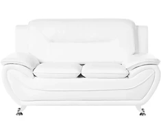 Beliani Dvivietė sofa LEIRA, eko oda, balta