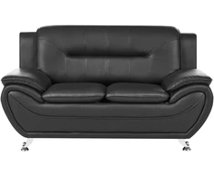 Beliani Dvivietė sofa LEIRA, ekologiška oda, juoda