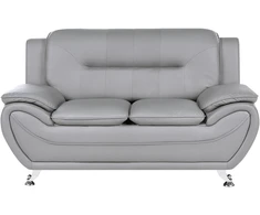 Beliani Dvivietė sofa LEIRA, veganiška ekologiška oda, pilka