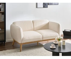 Beliani Dvivietė sofa LJUNG Boucle šviesiai smėlio spalvos