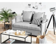Beliani Dvivietė sofa lova HOVIN šviesiai pilka