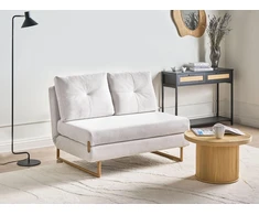 Beliani Dvivietė sofa lova JERSLEV, kreminė balta
