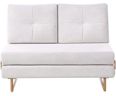 Beliani Dvivietė sofa lova JERSLEV, kreminė balta