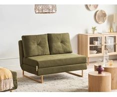Beliani Dvivietė sofa lova JERSLEV Žalia