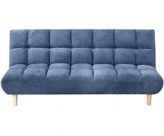 Beliani Dvivietė sofa-lova RISOR, šenilinė, mėlyna
