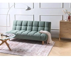 Beliani Dvivietė sofa-lova RISOR, šviesiai žalia