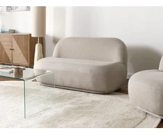 Beliani Dvivietė sofa LOVBERG, smėlio spalvos