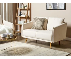 Beliani Dvivietė sofa MAURA, šviesiai smėlio spalvos