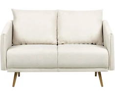 Beliani Dvivietė sofa MAURA, šviesiai smėlio spalvos