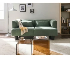 Beliani Dvivietė sofa MOVIK šviesiai žalia