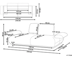 Beliani Dvivietė sofa NACKA, šenilinė, ruda