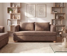 Beliani Dvivietė sofa RATTVIK šenilinė ruda