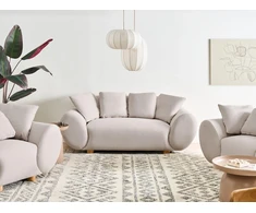 Beliani Dvivietė sofa RINGEL šviesiai smėlio spalvos