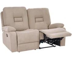 Beliani Dvivietė sofa su mechanine atsipalaidavimo funkcija BERGEN smėlio pilkos spalvos